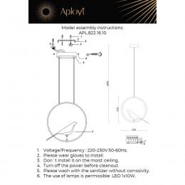 Подвесной светодиодный светильник Aployt Astor APL.822.16.10  - 2 купить