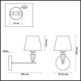 Lumion 3733/1W NEOCLASSI LN19 189 хром, золотой Бра E27 1*60W 220V LORAINE  - 2 купить