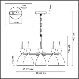 Lumion 3785/6 MODERNI LN19 157 зеленый, золото Люстра E27 6*60W 220V GEMMA  - 2 купить