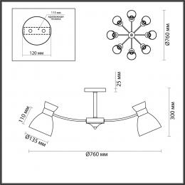 Lumion 4535/8C COMFI LN21 241 матовое золото Люстра потолочная E27 8*60W 220V WILMA  - 2 купить