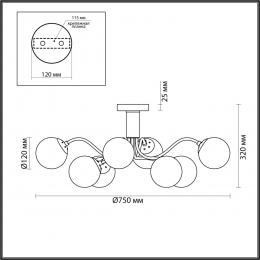 Lumion 4555/8C MODERNI LN21 000 матовое золото Люстра потолочная E14 8*40W 220V CANDICE  - 2 купить