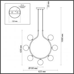 Lumion 5621/7 MODERNI LN23 146 матовое золото Подвесной светильник G9 7*7W LED 220V COLLAR  - 2 купить