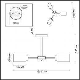 Lumion 5640/3C COMFI LN23 233 чёрный, бронза Люстра потолочная E14 3*40W 220V DALLIN  - 2 купить