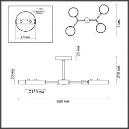 Lumion 5651/72CL LEDIO LN23 062 серый, дерево Люстра потолочная LED 72W 3000-6000K 3253Лм 220V BRAD  - 2 купить