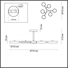 Lumion 5651/99CL LEDIO LN23 062 серый, дерево Люстра потолочная LED 108W 3000-6000K 5385Лм 220V BRAD  - 2 купить