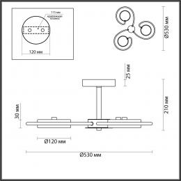 Lumion 5658/36CL LEDIO LN23 065 серый Люстра потолочная LED 36W 3000-6000K 1840Лм 220V EVIN  - 2 купить