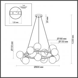 Lumion 6508/14 MODERNI LN23 121 чёрный, белый, бронза Люстра E14 14*40W 220V MELONA  - 2 купить