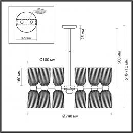 Lumion 6511/12C MODERNI LN23 115 латунь Люстра потолочная E14 12*40W 220V MONROE  - 2 купить