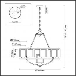 Lumion 6524/9 COUNTY LN23 219 античная латунь Люстра E27 9*60W 220V RIVERLY  - 2 купить