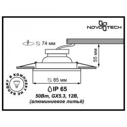 Novotech 369302 SPOT NT09 339 никель/хром Встраиваемый НП светильник IP65 GX5.3 50W 12V AQUA  - 2 купить