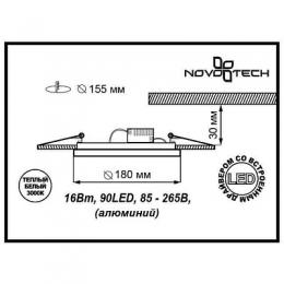 Встраиваемый светодиодный светильник Novotech Gesso 357354  - 2 купить