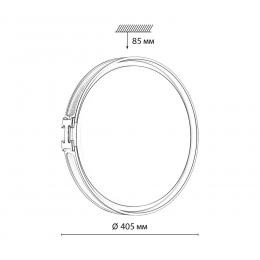 Sonex 7667/DL COLOR SN 78 Светильник пластик/белый/черный/золотой LED 48Вт 4000К D405 IP43 FAVEMO BLACK  - 2 купить