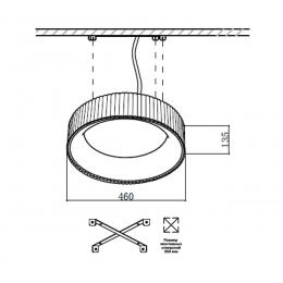 Sonex 7712/56L AVRA LED SN 22 Светильник металл/акрил/белый/черный LED 56Вт 3000-6500К D460 IP20 пульт ДУ SHARMEL  - 2 купить