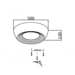 Sonex 7715/54L AVRA LED SN 24 Светильник металл/акрил/белый/черный LED 54Вт 3000-6500К D500 IP20 пульт ДУ CRONUS  - 2 купить