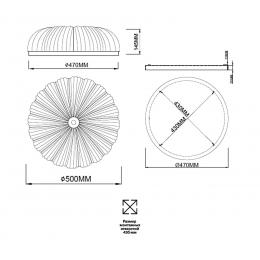 Sonex 7719/60L PIKO LED SN 40 Светильник металл/стекло/прозрачный/золотой LED 60Вт 3000-6500K D500 IP20 пульт ДУ TESORO  - 2 купить