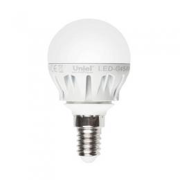 Изображение продукта Лампа светодиодная (08138) Uniel E14 6W 4500K матовая LED-G45-6W/NW/E14/FR ALM01WH 