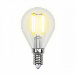 Изображение продукта Лампа светодиодная филаментная Uniel E14 5W 3000K прозрачная LED-G45-5W/WW/E14/CL/MB GLM10TR 