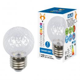 Лампа светодиодная E27 1W прозрачная LED-D45-1W/BLUE/E27/CL/С PINEAPPLE UL-00010066  купить