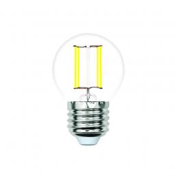 Лампа светодиодная филаментная Volpe E27 4W 3000K прозрачная LED-G45-4W/3000K/E27/CL/SLF UL-00008304  - 1 купить