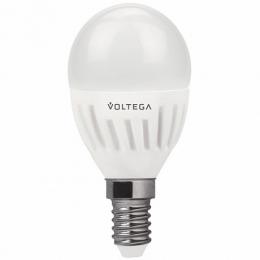 Изображение продукта Лампа светодиодная Voltega E14 6.5W 4000К шар матовый VG1-G2E14cold6W-C 5722 