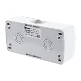 Блок розетка-выключатель двухклавишный ЭРА Intro Atlantic IP54 16/10A 250V с крышкой 5-702-03 Б0050948  - 3 купить