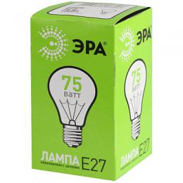 Лампа накаливания ЭРА E27 75W 2700K прозрачная ЛОН А55/А50-75-230-E27-CL C0039809  - 2 купить