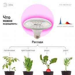 Лампа светодиодная для растений ЭРА FITO-18W-RB-E27 Б0049533  - 3 купить