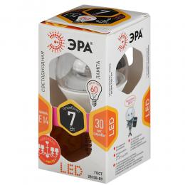 Лампа светодиодная ЭРА E14 7W 2700K прозрачная LED P45-7W-827-E14-Clear Б0017241  - 3 купить