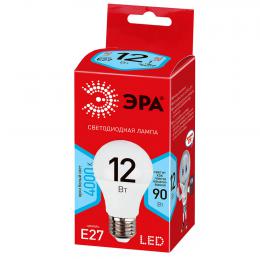 Лампа светодиодная ЭРА E27 12W 4000K матовая ECO LED A60-12W-840-E27 Б0030027  - 4 купить