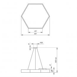 Подвесной светодиодный cветильник Geometria ЭРА Hexagon SPO-122-B-40K-066 66Вт 4000К черный Б0050553  купить