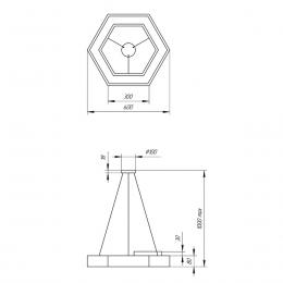 Подвесной светодиодный cветильник Geometria ЭРА Hexagon SPO-123-B-40K-045 45Вт 4000К черный Б0050555  - 1 купить