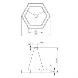 Подвесной светодиодный cветильник Geometria ЭРА Hexagon SPO-124-B-40K-051 51Вт 4000К черный Б0050557  купить