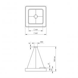 Подвесной светодиодный cветильник Geometria ЭРА Quadro SPO-161-B-40K-060 60Вт 4000К черный Б0050583  - 3 купить