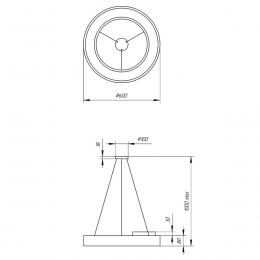 Подвесной светодиодный cветильник Geometria ЭРА Ring SPO-133-B-40K-045 45Вт 4000К черный Б0050563  - 2 купить