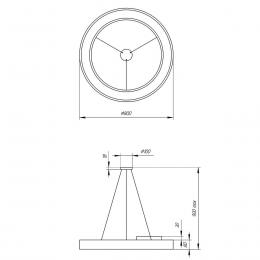 Подвесной светодиодный cветильник Geometria ЭРА Ring SPO-134-B-40K-056 56Вт 4000К черный Б0050565  - 2 купить